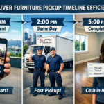 Professional furniture pickup Vancouver service - team loading sofa with equipment, no customer heavy lifting required