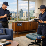 Professional furniture resale service Vancouver - Clutter to Cash 50/50 system expert team evaluating quality mid-century and modern furniture