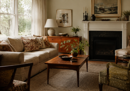 Estate furniture worth in Vancouver, an appraiser examining a vintage sideboard
