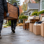 Estate cleanout services Burnaby furniture removal down staircase