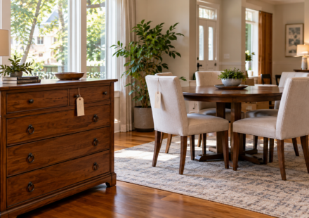 Estate consignment Burnaby furniture staged for resale