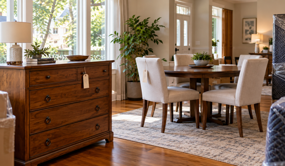 Estate consignment Burnaby furniture staged for resale