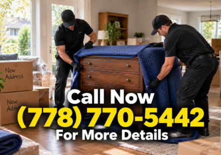 Crew packing furniture while moving estate contents in Burnaby to a new home